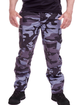 Calça Camuflada Urbana Cinza - Rip Stop com 6 Bolsos