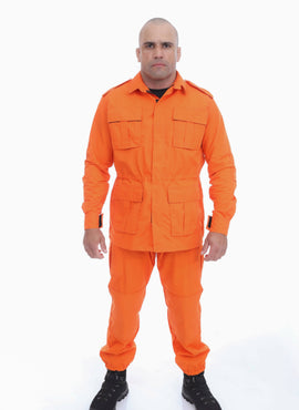 Farda Bombeiro - Laranja com Regulagens e Bolsos